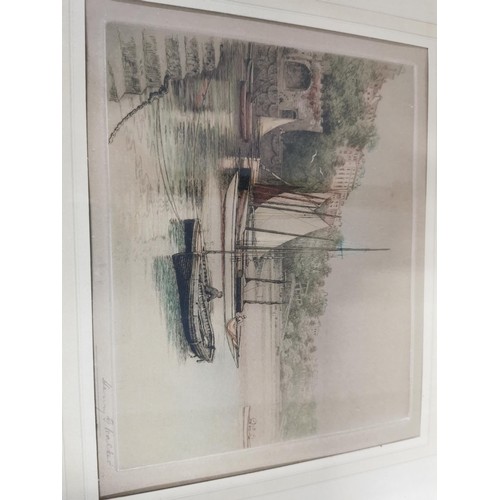 131 - Collection of 3x framed and glazed vintage original etchings by H.G. Walker member of the faculty of... 