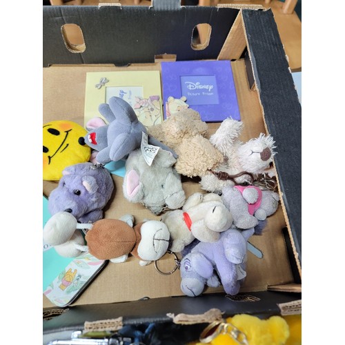 7 - Box containing a collection of Winnie The Pooh items to include framed clock, miniature 3 drawer che... 