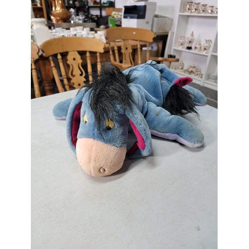 8 - 3x Disney Eeyore soft toys to include 1x large Eeyoreby Jemini, a christmas stocking Eeyore and 1x o... 