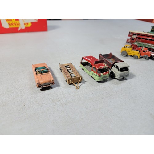 18 - Collection of Diecast vehicles to include trucks, buses, cars and trains with various brands, Yester... 