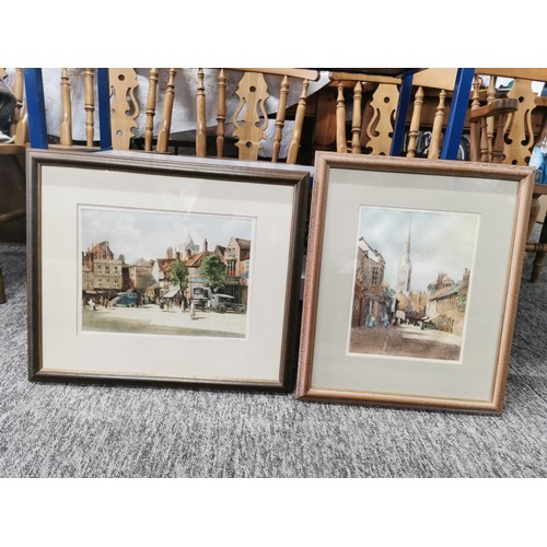 147 - Collection of 3x Tatton Winter etchings all of Salisbury depicting various street scenes all hand si... 