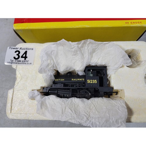 34 - Boxed like new Hornby R2927 BR pug saddle tank locomotive No.51235 complete with detailed pack clean... 