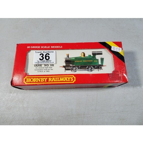 36 - Boxed Hornby R077 early GB model 0-4-0 Holden tank locomotive No.101 GWR green cleaned tested with a... 