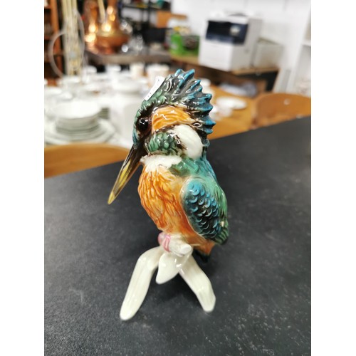 169 - A glazed Goebbels kingfisher figurine along with 2 German Shepherd figurines. All in good condition ... 