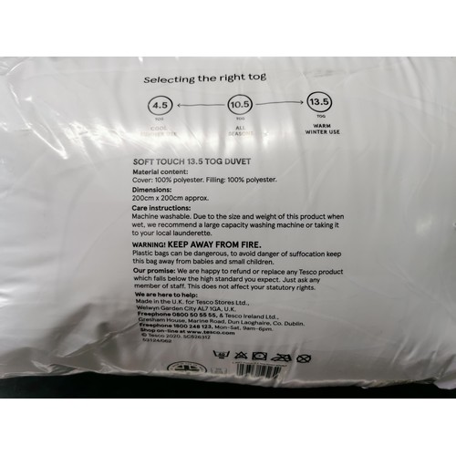 190 - New standard double tesco duvet 13.5 tog in its sealed bag