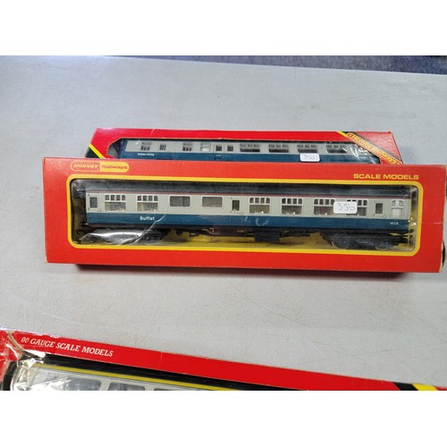 52 - 8x Boxed assorted coaches includes 3x lovely blue and silver Scott coaches, intercity MK3 and buffet... 