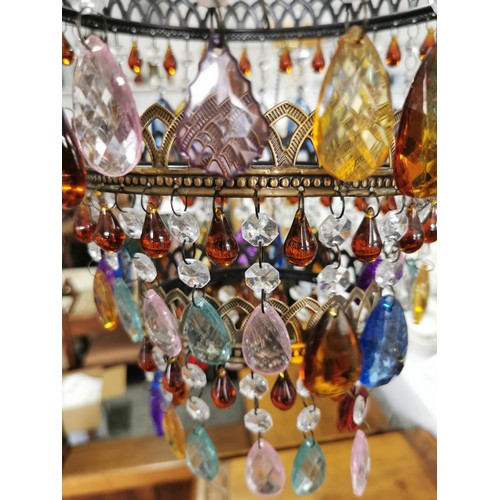 546 - 2x 3 tier ceiling shades with gemstones nice vibrant colours