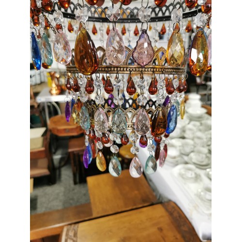 546 - 2x 3 tier ceiling shades with gemstones nice vibrant colours