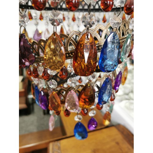 546 - 2x 3 tier ceiling shades with gemstones nice vibrant colours