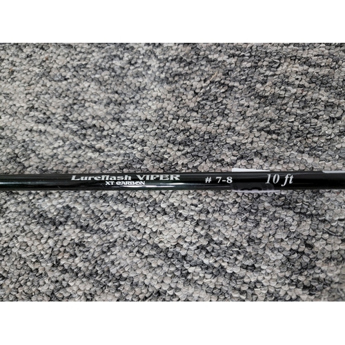 Lureflash Viper XT Carbon 7-8 10ft fishing rod with cork handle with sleeve  along with a box contain