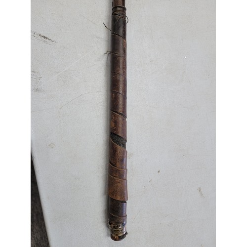 64 - Antique hickory shaft golf club signed by a pro, and marked R. Simpson Carnoustie in good overall co... 