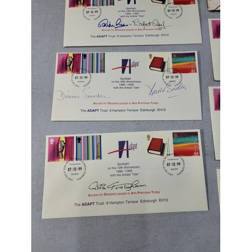 66 - Quantity of 10 first day covers 7th December 1999, for the adapt trust, each one is hand signed by p... 