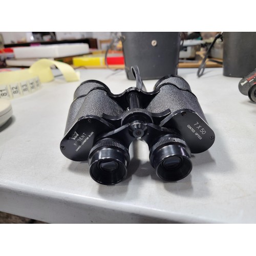 74 - 2x pairs of cased binoculars inc a 7x50 by regent and a 12x50 by Boots admiral 3