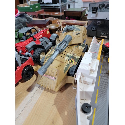 78 - Large quantity of various large scale model vehicals along with a large WWE John Cena figure 2018, s... 