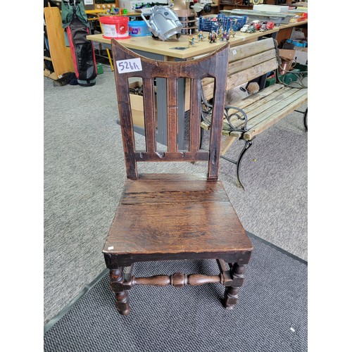 526A - Dark oak antique chair nice and solid