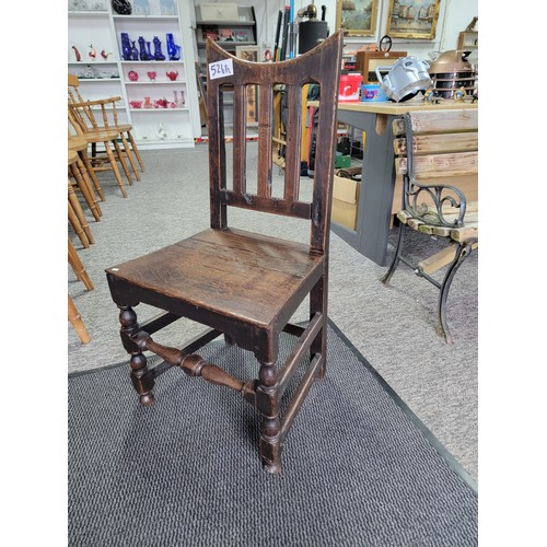 526A - Dark oak antique chair nice and solid