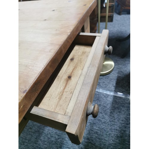 568 - Antique  solid pine farmhouse table on turned legs with great aged patina its 4' x 3', The table is ... 