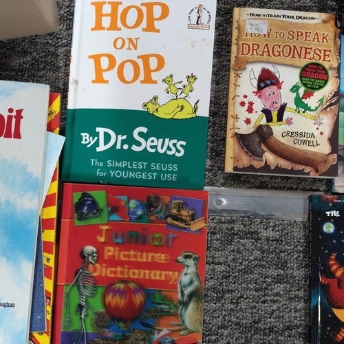 112 - Box containing a large quantity of mainly children's books inc Brer Rabbit, Hop on Pop by Dr Seuss. ... 