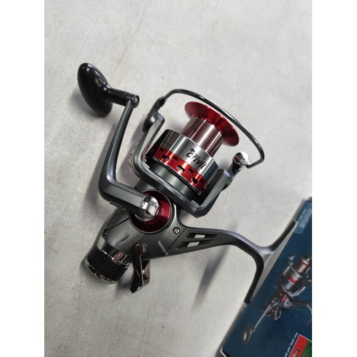 9 - 2x Boxed brand new Crivit fishing reels 5000 - S in good order, opened for photographing only