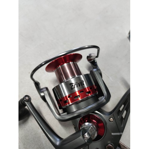 9 - 2x Boxed brand new Crivit fishing reels 5000 - S in good order, opened for photographing only