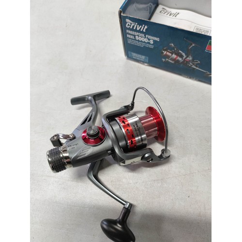 9 - 2x Boxed brand new Crivit fishing reels 5000 - S in good order, opened for photographing only