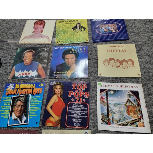 26 - Very large quantity of LP's inc Status Quo, David Bowie, Donny Osmond, Tom Jones etc along with a qu... 