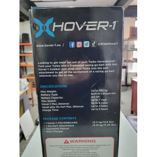 89 - A boxed as new X hover 1 turbo combo hoverboard and go kart, in excellent condition. Maximum speed o... 