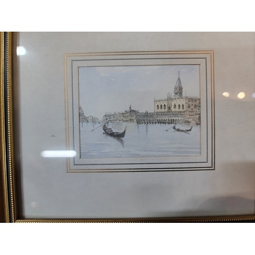 195 - Collection of 4x original miniature watercolours inc scenes of the Vatican City, Venice scenes, one ... 