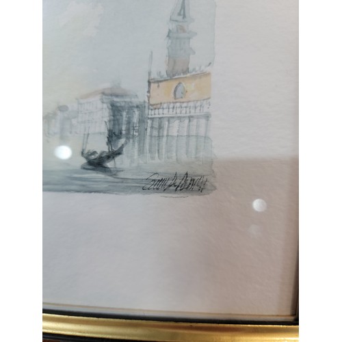 195 - Collection of 4x original miniature watercolours inc scenes of the Vatican City, Venice scenes, one ... 