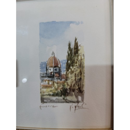 195 - Collection of 4x original miniature watercolours inc scenes of the Vatican City, Venice scenes, one ... 