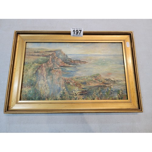 197 - Small impressionist oil on canvas, laid on thin board. 12 1/4 inches x 7 1/4 inches. After Henry Mor... 