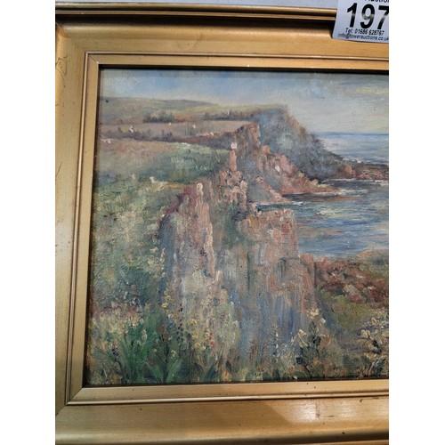 197 - Small impressionist oil on canvas, laid on thin board. 12 1/4 inches x 7 1/4 inches. After Henry Mor... 