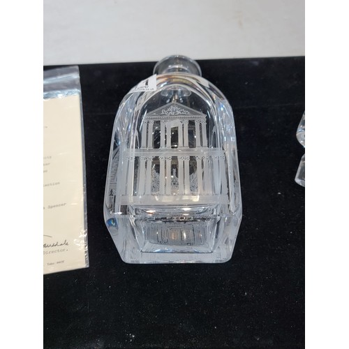 211 - Good quality heavy crystal decanter named St Paul's Decanter by the Heritage Collection, depicting s... 