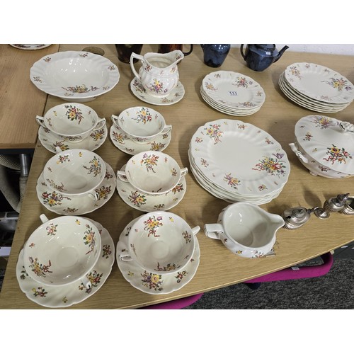 111 - A collection of part dinner and tea sets to include a good 38 piece Royal Doulton Old Leeds Sprays d... 