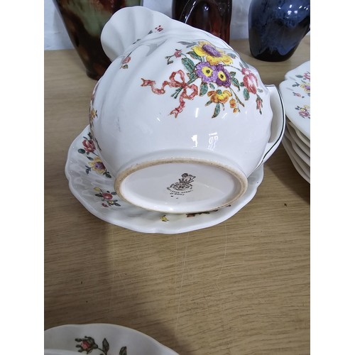 111 - A collection of part dinner and tea sets to include a good 38 piece Royal Doulton Old Leeds Sprays d... 