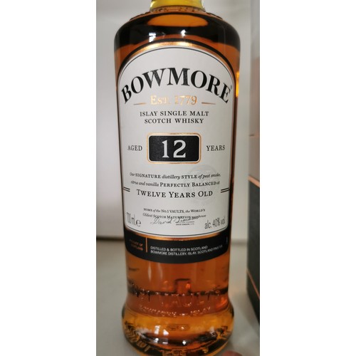 96 - A new and sealed bottle of 70cl Bowmore 12 year single malt Scotch whisky complete with original box... 