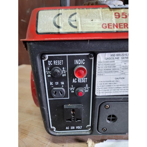 127 - A LYF950 series petrol generator AC 230v, in working order with operator manual.