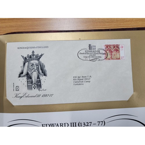 230 - A first day cover stamp album titled  Kings & Queens of England The Summer Collection, nicely presen... 