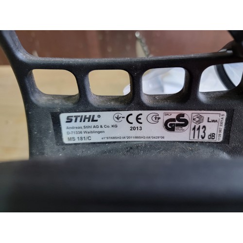 143 - A Stihl M51/81/C chainsaw, complete with manual and spark plug key tool, in working order, will need... 