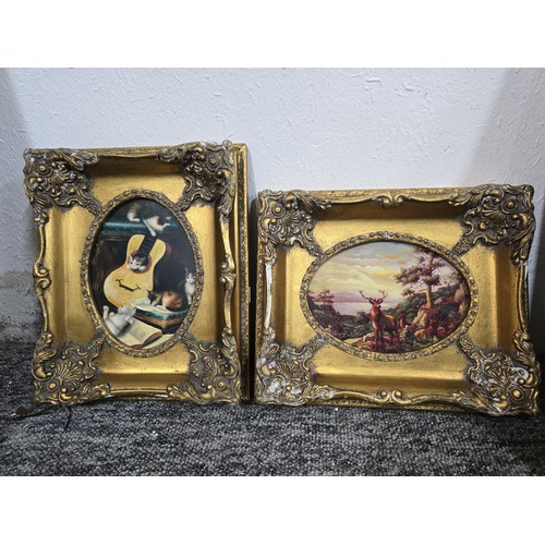 244 - A collection of 4 framed pictures to include a framed David Shepherd print, 3x ornate gilt framed pi... 