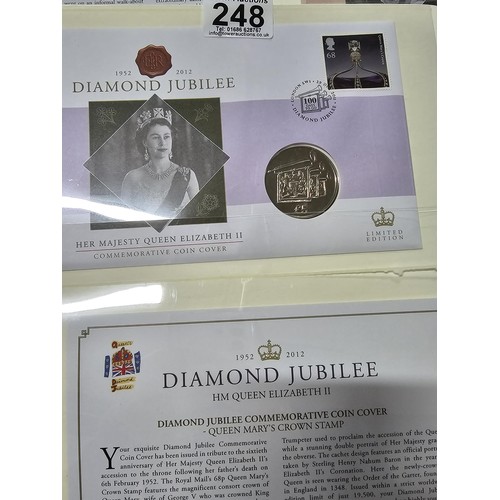 248 - A large Westminster collection of 28x commemorative stamped coin covers, all relating to the diamond... 