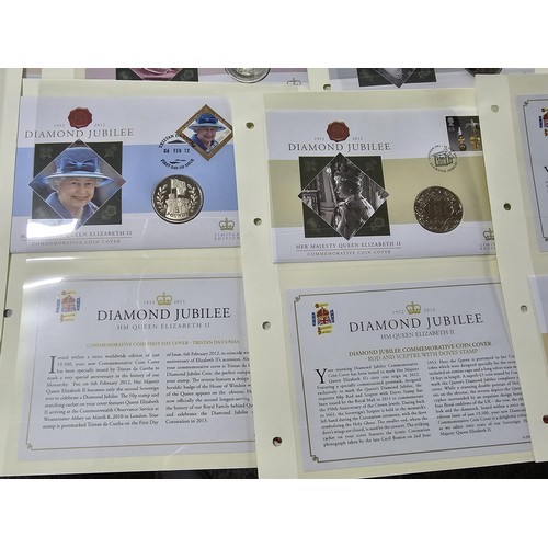 248 - A large Westminster collection of 28x commemorative stamped coin covers, all relating to the diamond... 