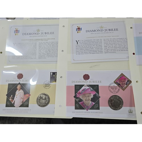 248 - A large Westminster collection of 28x commemorative stamped coin covers, all relating to the diamond... 