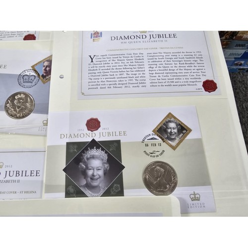 248 - A large Westminster collection of 28x commemorative stamped coin covers, all relating to the diamond... 