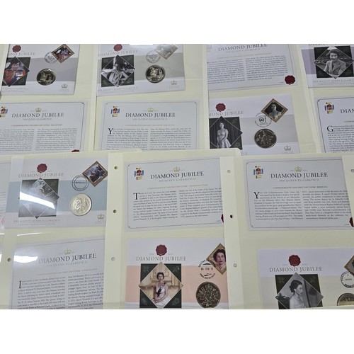 248 - A large Westminster collection of 28x commemorative stamped coin covers, all relating to the diamond... 