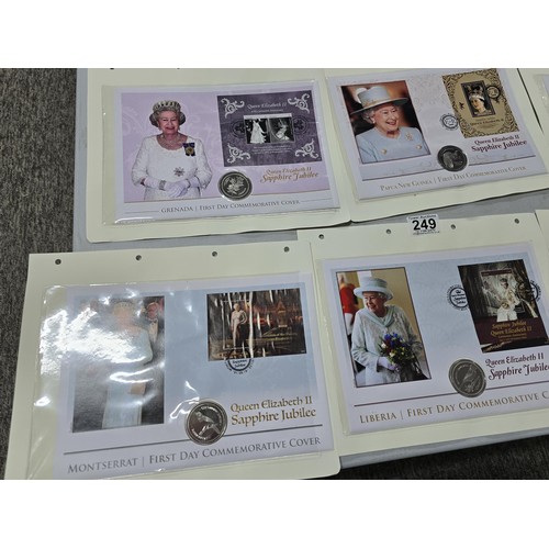 249 - A large collection of 19 commemorative coin stamped first day covers to include 6 relating to the pl... 