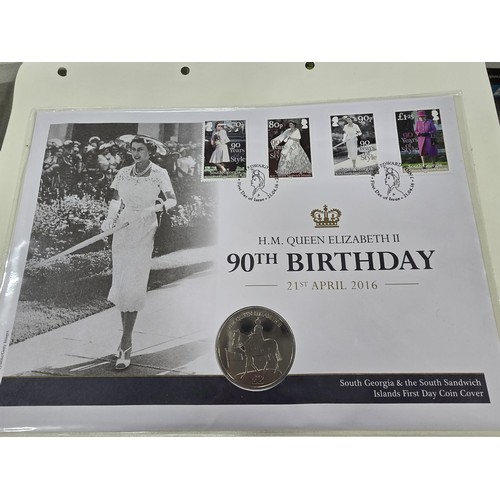 250 - A large collection of 25x commemorative coin stamped first day covers all relating to Queen Elizabet... 