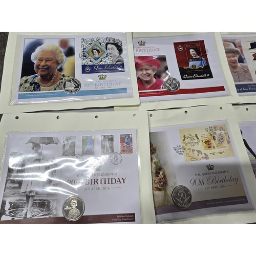 250 - A large collection of 25x commemorative coin stamped first day covers all relating to Queen Elizabet... 