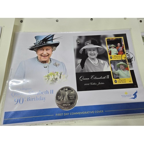 250 - A large collection of 25x commemorative coin stamped first day covers all relating to Queen Elizabet... 