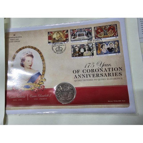 251 - A large collection of 29x commemorative coin stamp covers to include 4x £2 coins,  one £5 coin and t... 